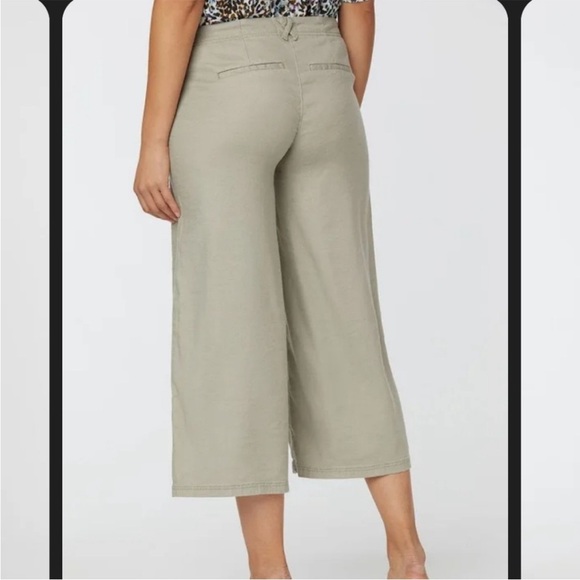 NYDJ Lift x Tuck Linen Blend Cropped Wide-Leg Pants Neutral Size 0 - Picture 15 of 16